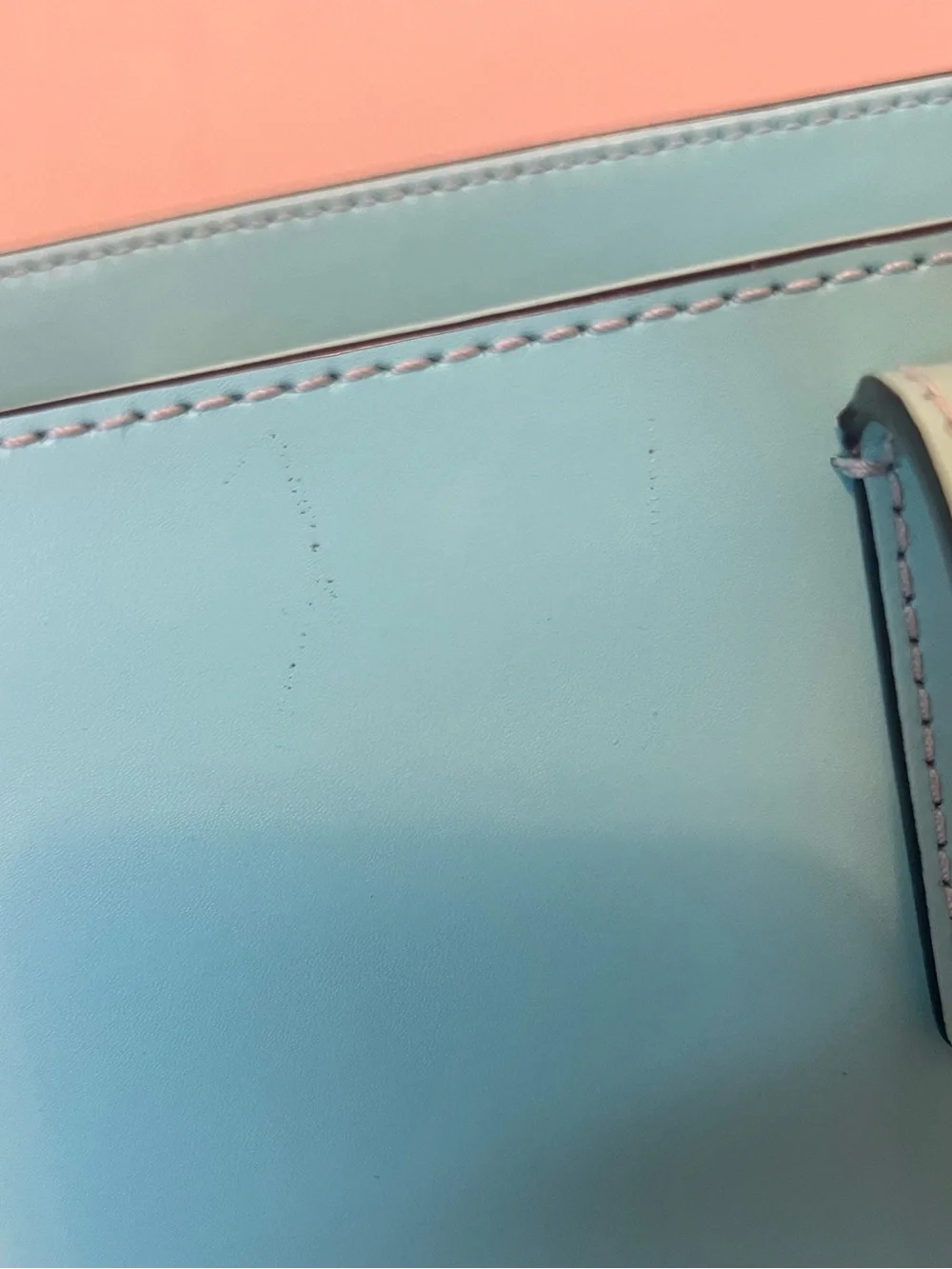 kate spade Turquoise Leather Tote with Logo Charm